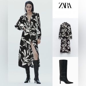NWT ZARA PRINTED SHIRT DRESS 2023-24FW